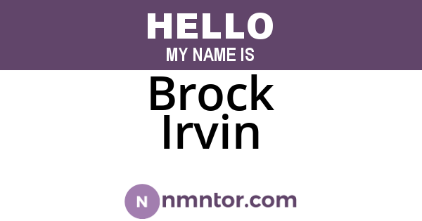 Brock Irvin