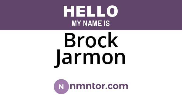 Brock Jarmon