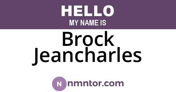 Brock Jeancharles