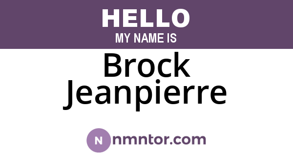 Brock Jeanpierre