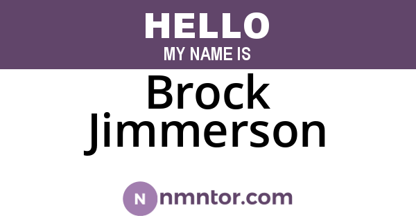 Brock Jimmerson