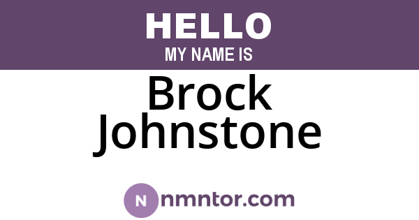 Brock Johnstone
