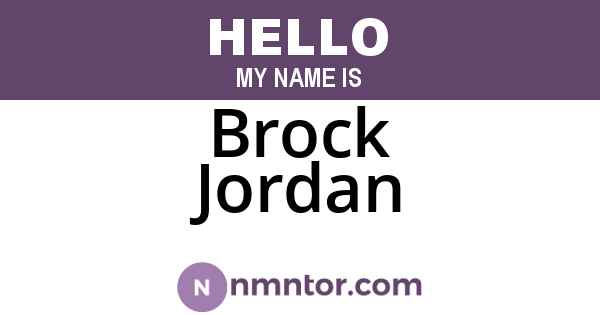 Brock Jordan