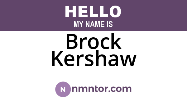 Brock Kershaw