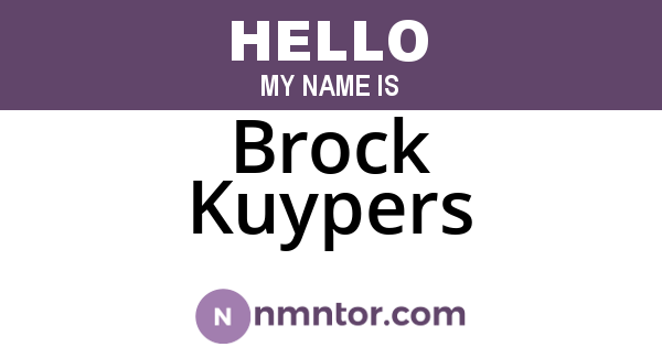 Brock Kuypers