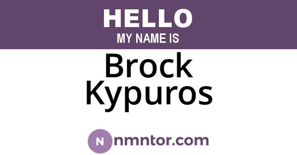 Brock Kypuros