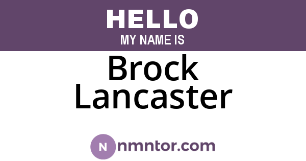 Brock Lancaster