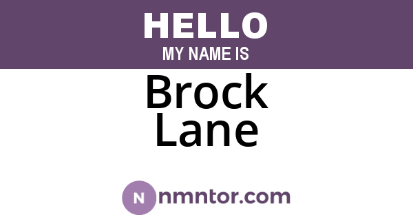 Brock Lane