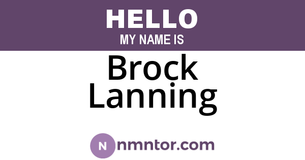 Brock Lanning