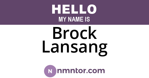 Brock Lansang
