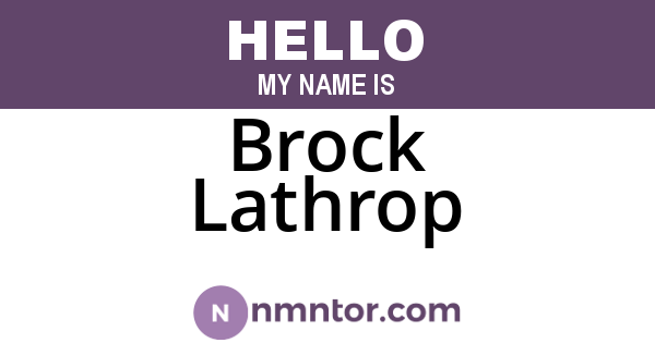 Brock Lathrop