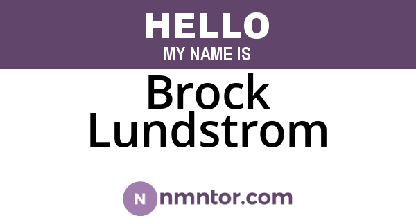 Brock Lundstrom