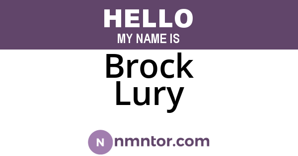 Brock Lury