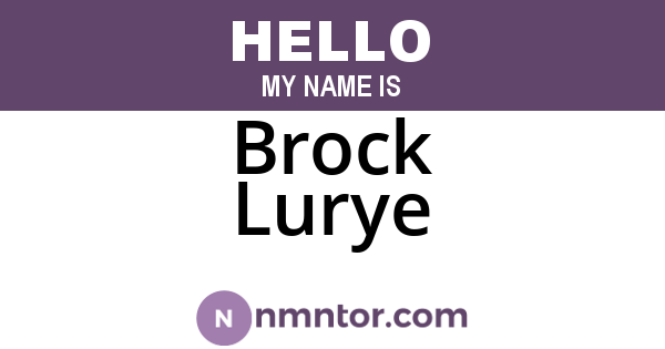 Brock Lurye