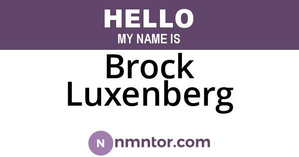 Brock Luxenberg