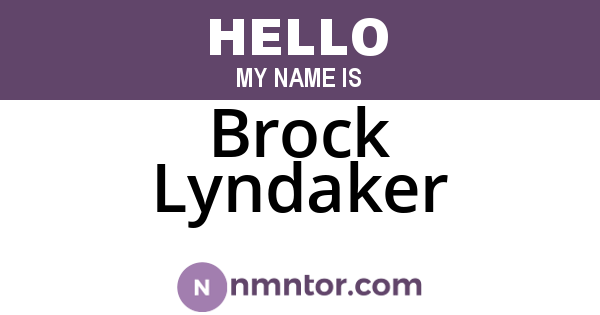 Brock Lyndaker