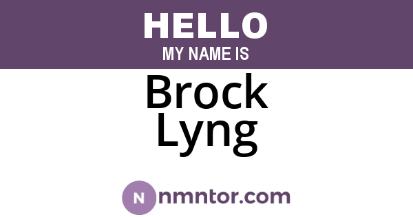 Brock Lyng