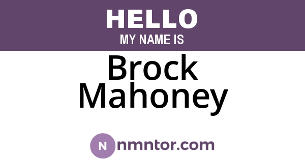 Brock Mahoney