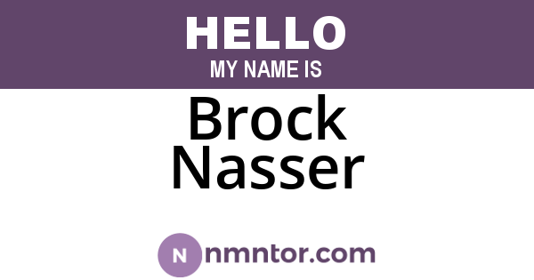 Brock Nasser