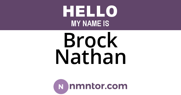 Brock Nathan