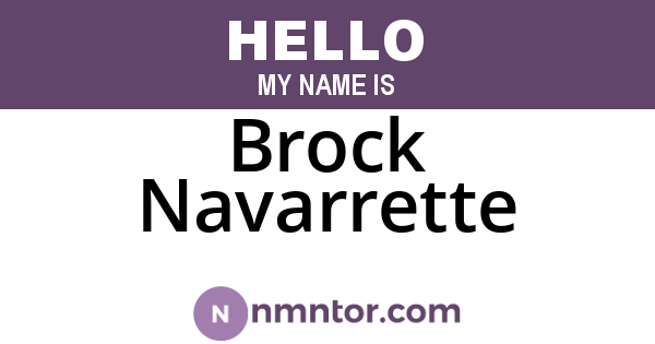 Brock Navarrette