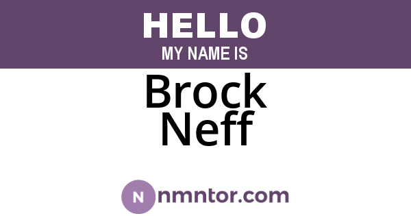 Brock Neff