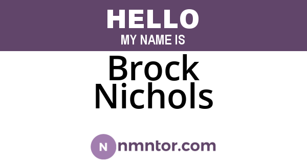 Brock Nichols