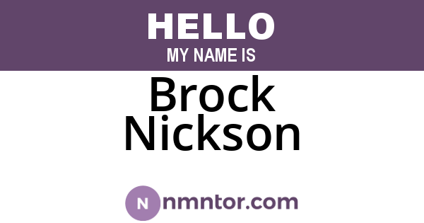 Brock Nickson