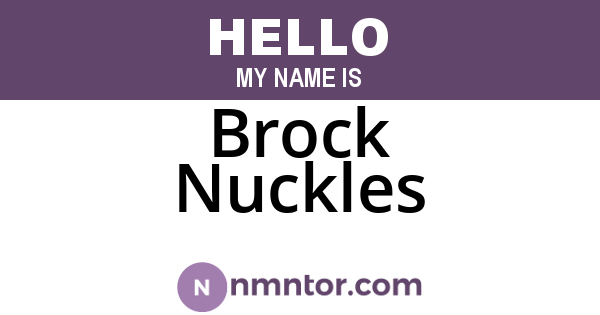 Brock Nuckles