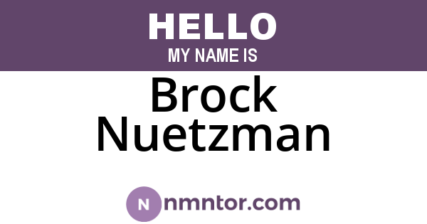 Brock Nuetzman