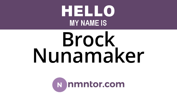 Brock Nunamaker