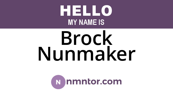 Brock Nunmaker