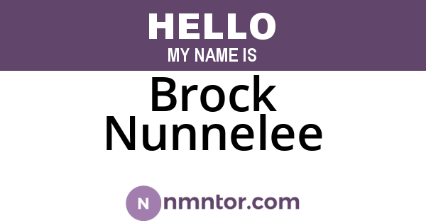 Brock Nunnelee