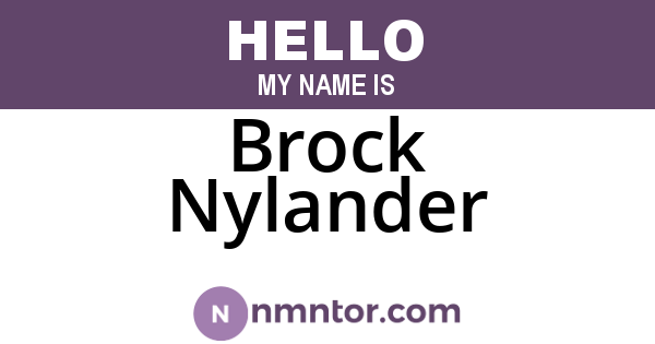 Brock Nylander