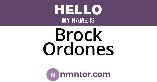 Brock Ordones