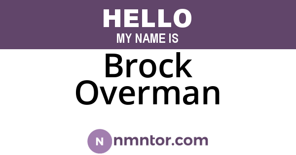 Brock Overman