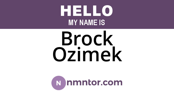 Brock Ozimek