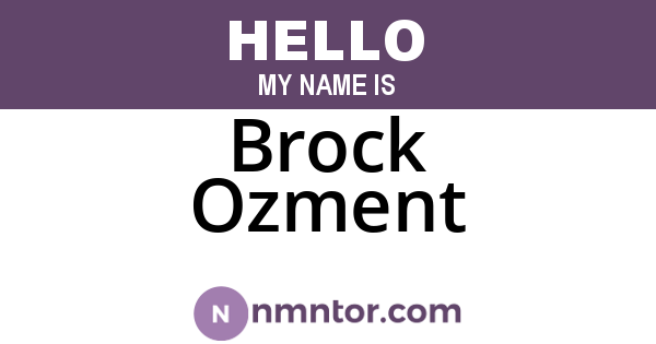 Brock Ozment