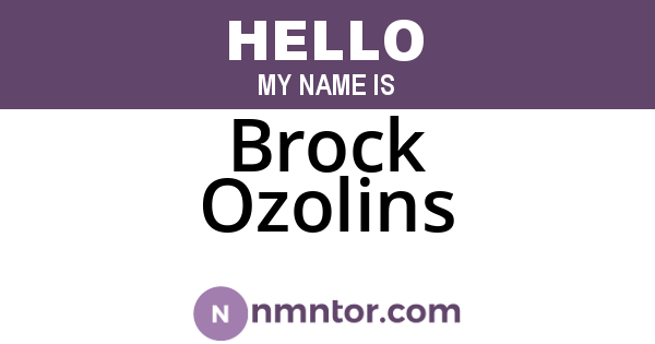 Brock Ozolins