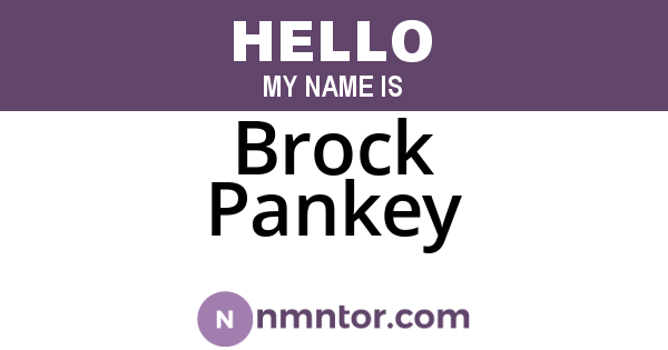 Brock Pankey