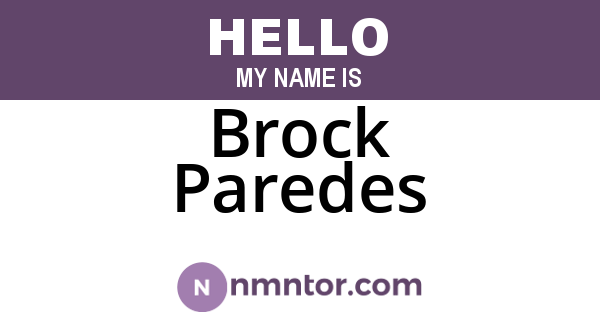 Brock Paredes