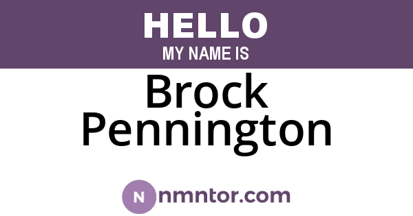 Brock Pennington