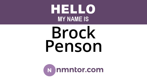 Brock Penson