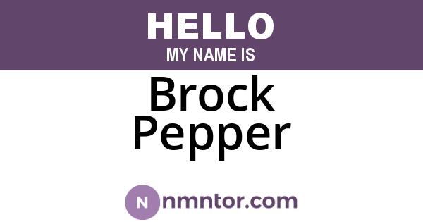 Brock Pepper