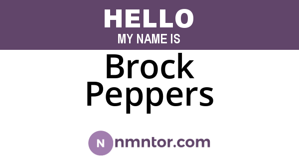 Brock Peppers