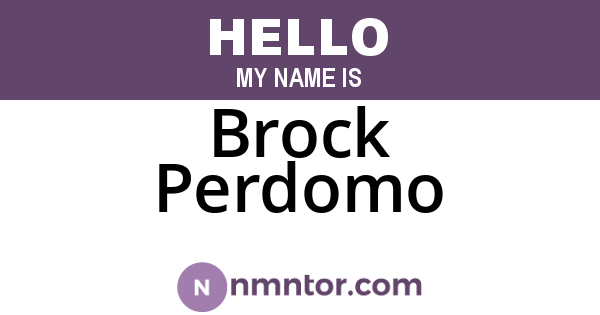 Brock Perdomo