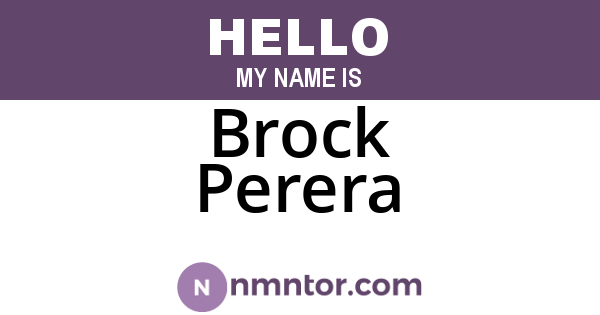 Brock Perera