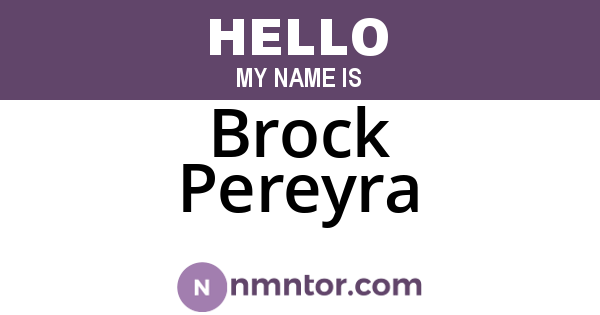Brock Pereyra