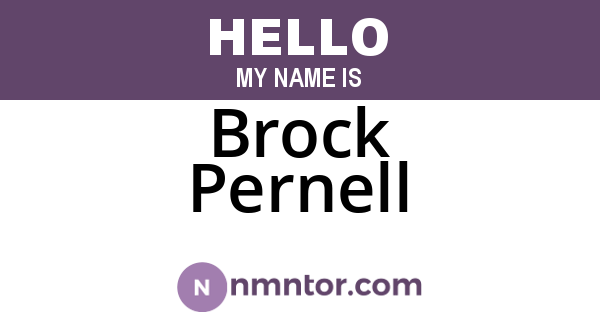 Brock Pernell