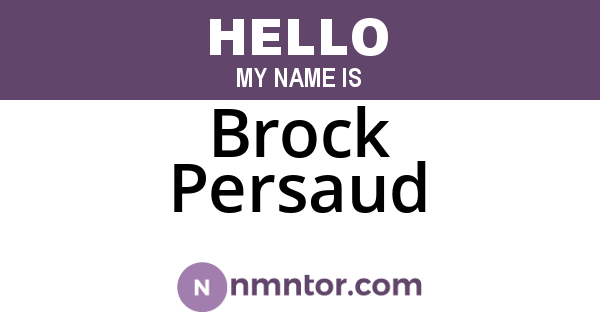Brock Persaud
